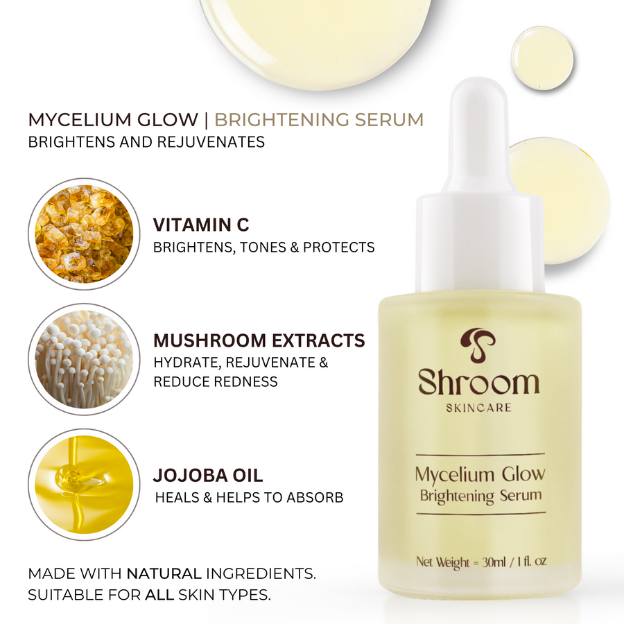 Skin Brightening Serum Mycelium Glow 2 Pack Brightens and Rejuvenates